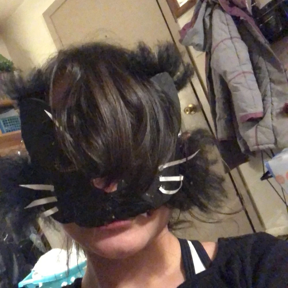 Black cat therian mask
